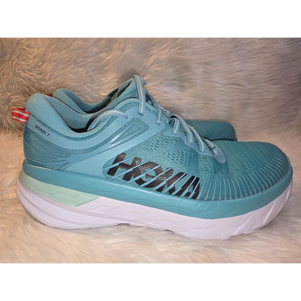 HOKA Bondi 7 Women's Running Shoes Size 10 Aquarelle Eggshell Blue AEBL